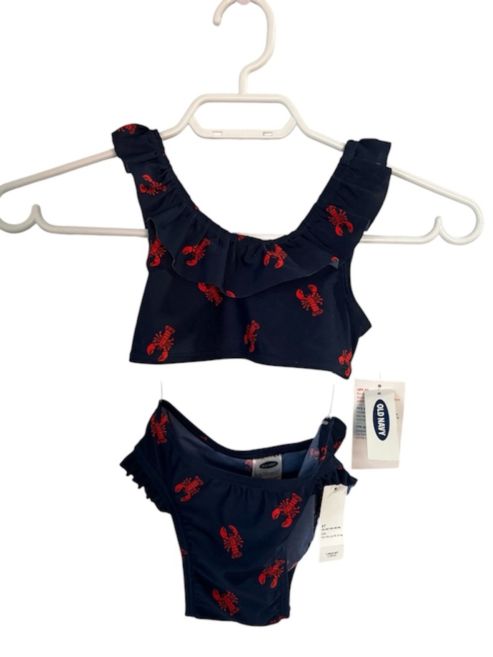 ❤️ Four for 25$ ❤️ Old Navy NWT Navy Two-Piece Swimsuit with Lobster Print Sz 5T